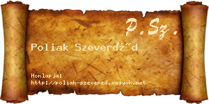 Poliak Szeveréd névjegykártya